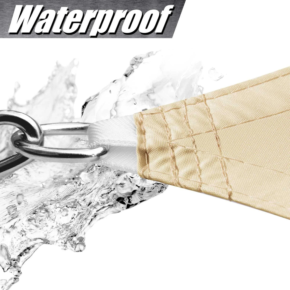 Beige Triangle Waterproof Sun Shade Sail Canopy J8987