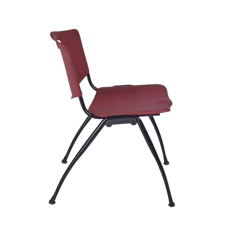 Cherry Training Table and 2 Blue Stack Chairs X392