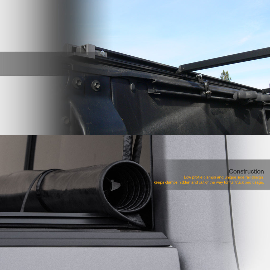 Black Lock And Roll Up Tonneau Cover O1062