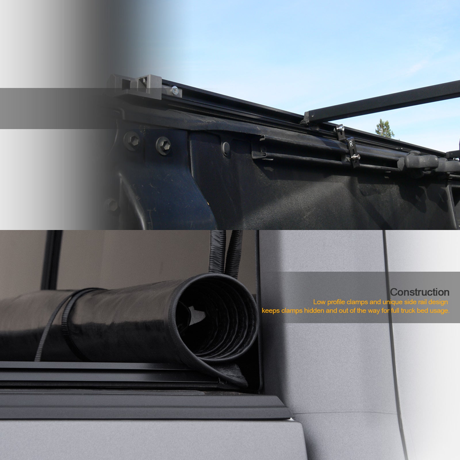 Black Lock And Roll Up Tonneau Cover O1062