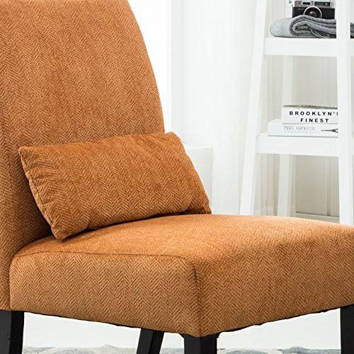 Orange Chenille Armless Accent Chair X491