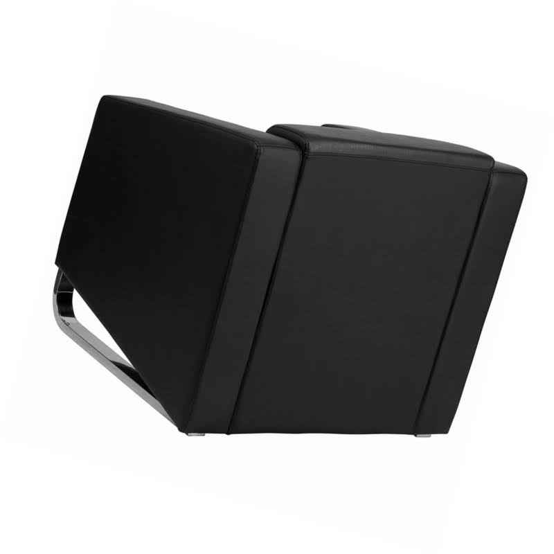 Black Leather Chair with Stainless Steel Frame I22831