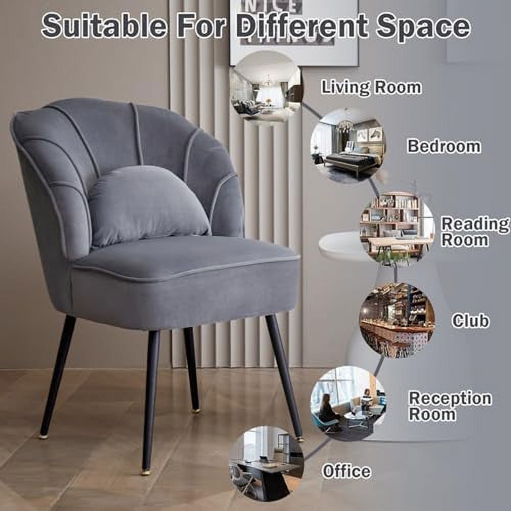 Beige Velvet Wingback Accent Chair with Ottoman N480572