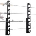 Black 2 Pack Fishing Rod Rack Wall Mount, Holds 16 Rods W646