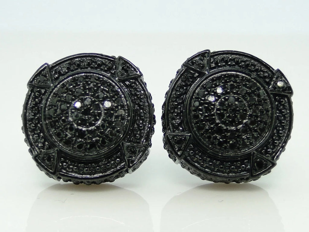 Black 3D Pave Diamond Earrings Z67406