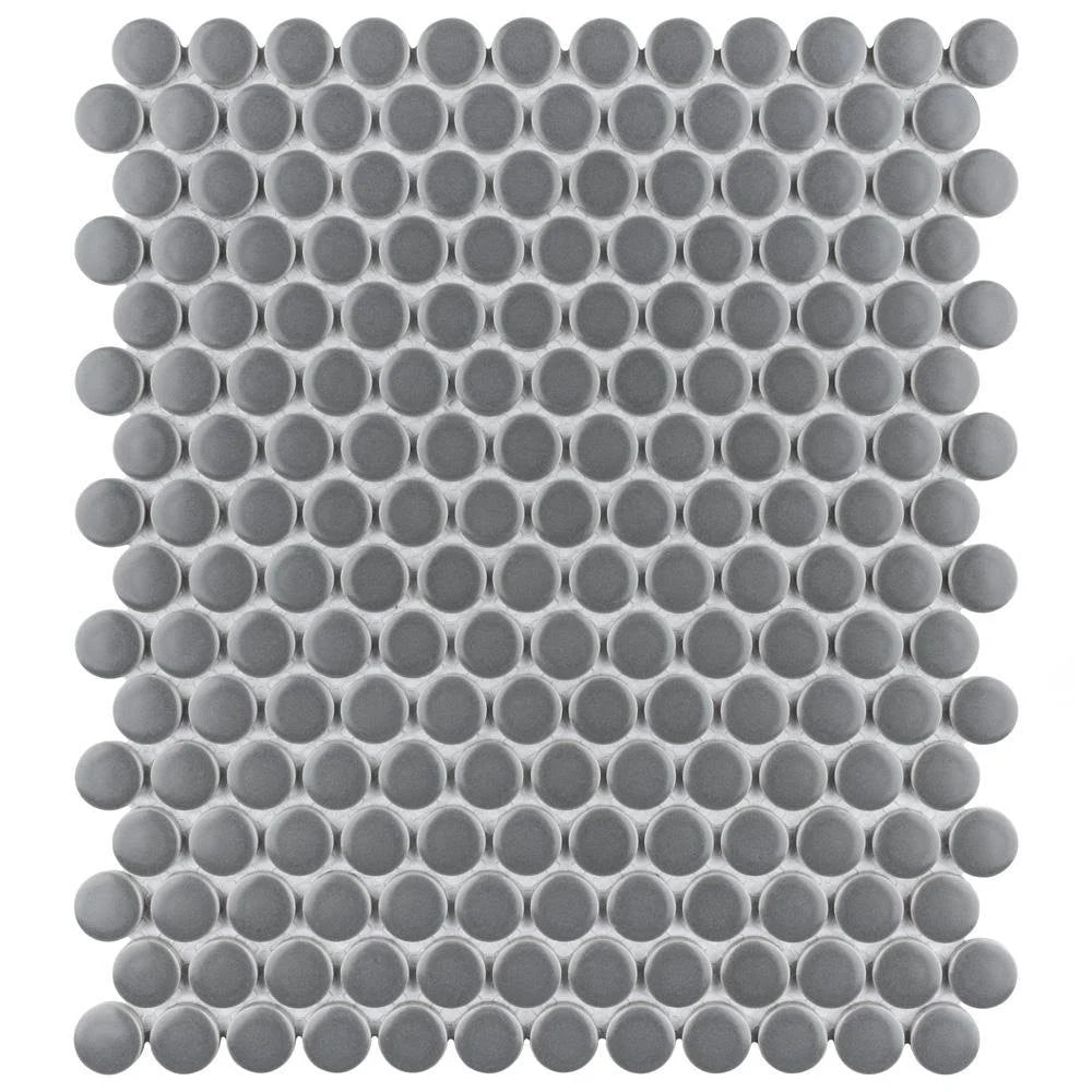 Matte Dark Grey Porcelain Mosaic Tile (15.94 Sq. ft./Case) A108641