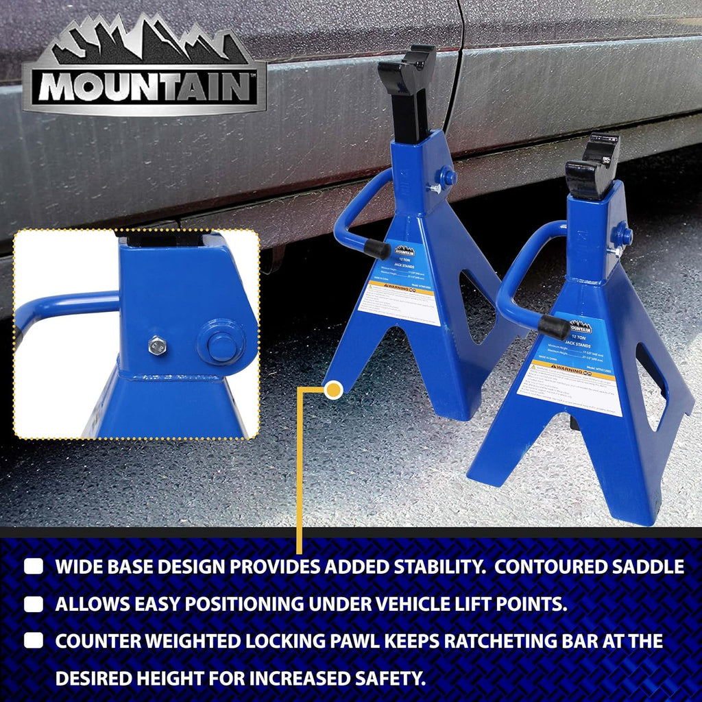12 Ton Steel Jack Stands (Pair) P336212