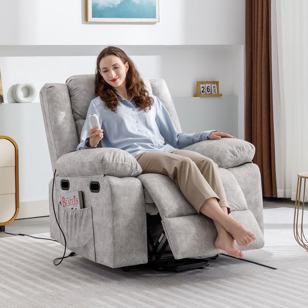 Beige Electric Massage Recliner Chair J6500