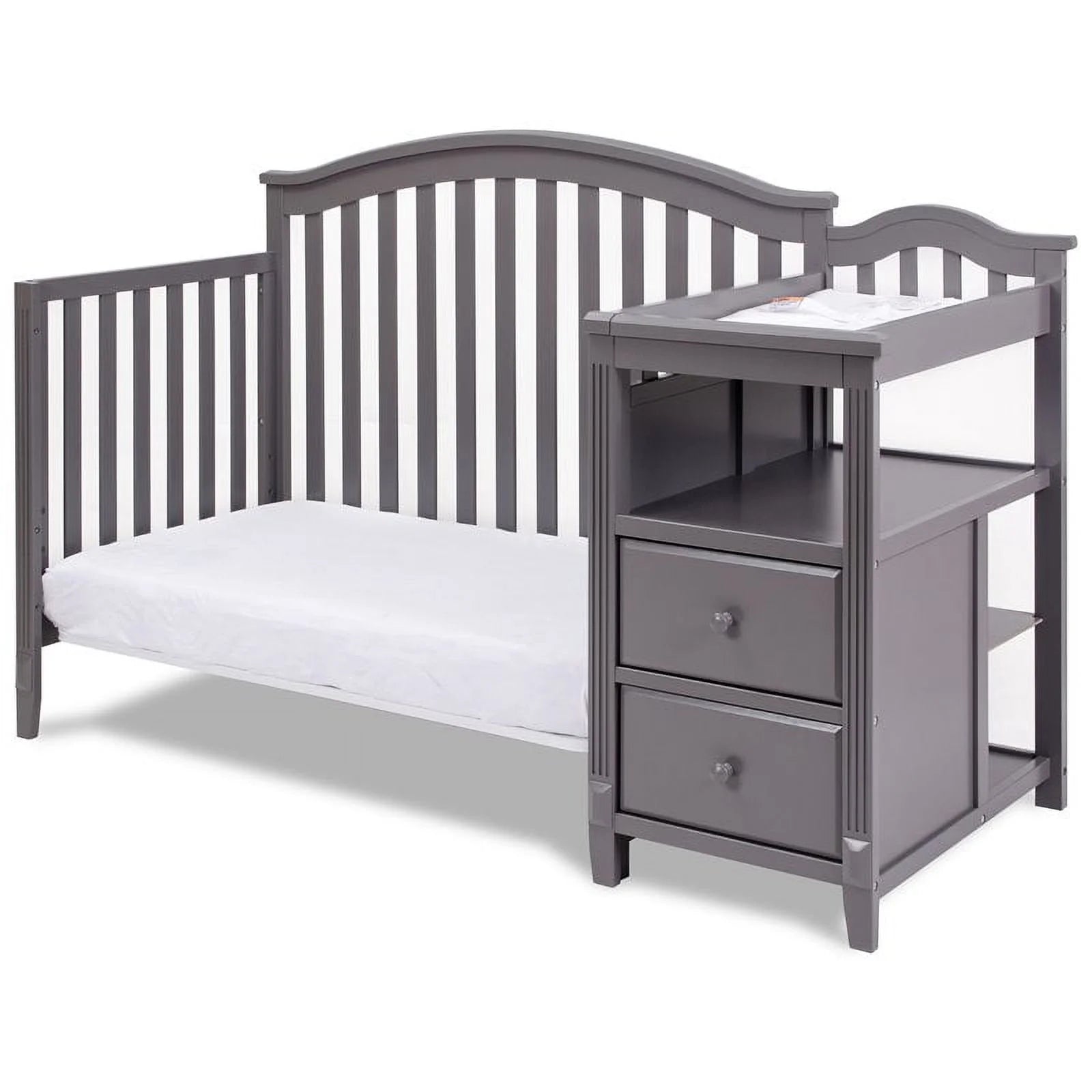 4-in-1 Convertible Crib and Changer Gray V881937