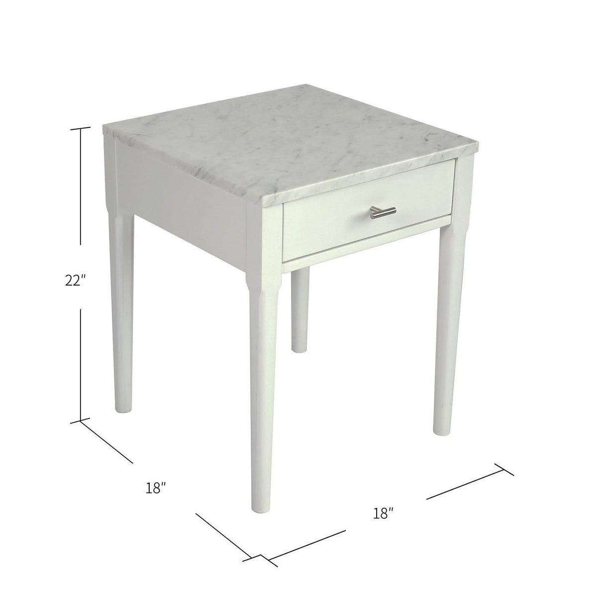 18x22 Square White Marble Side Table B85530