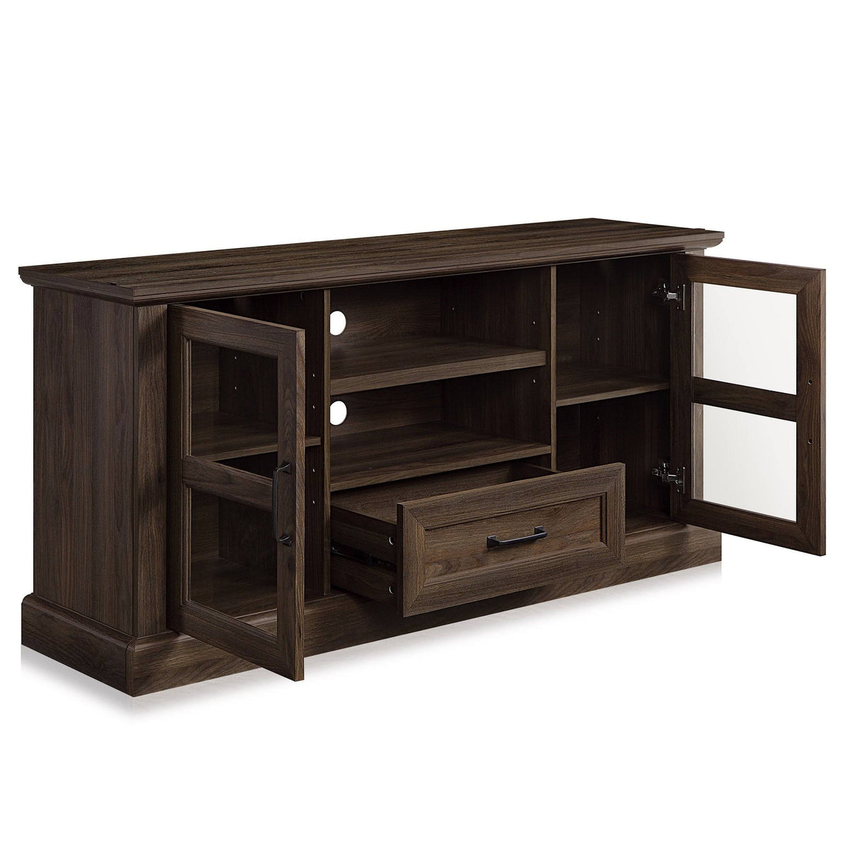 Grey Wash TV Stand with Drawer and Shelves I176246
