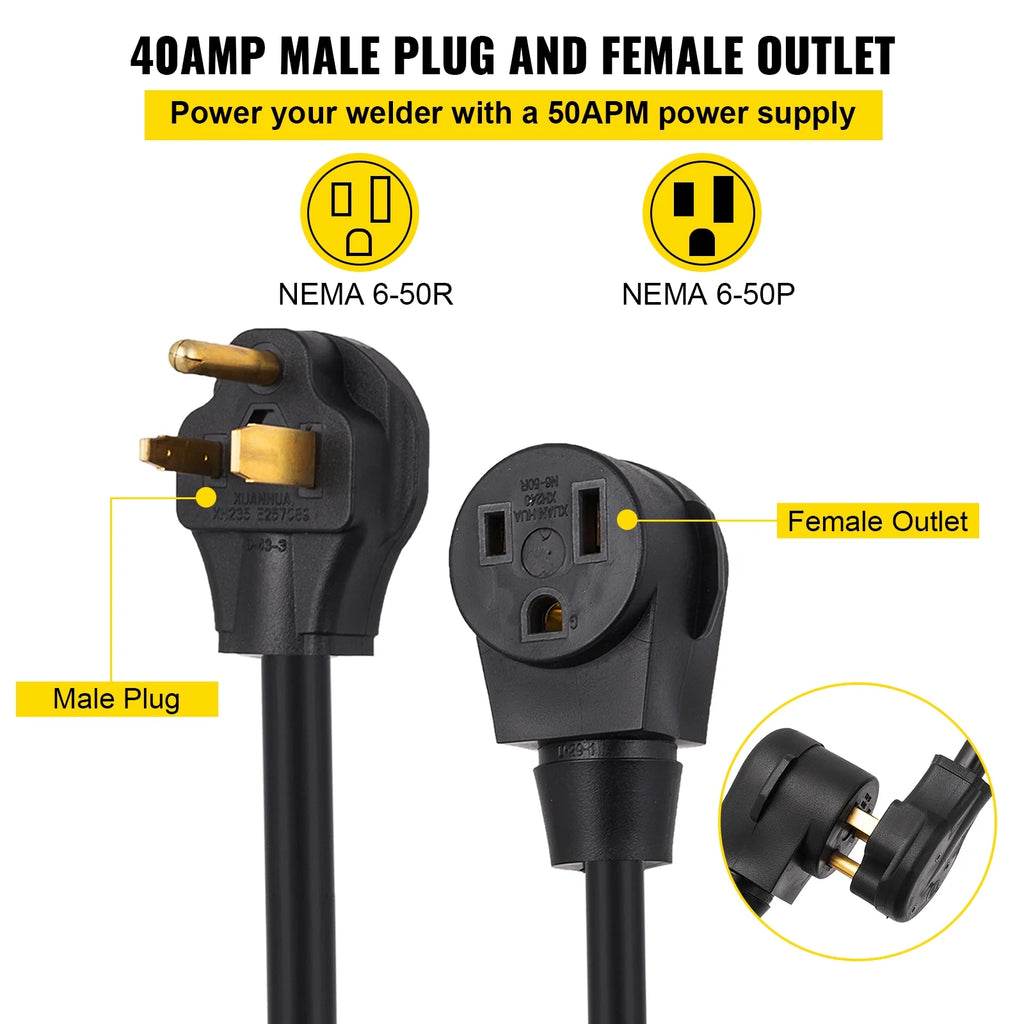 Welding Extension Cord 25ft 50AMP 8/3 Heavy Duty 8AWG 250V K367