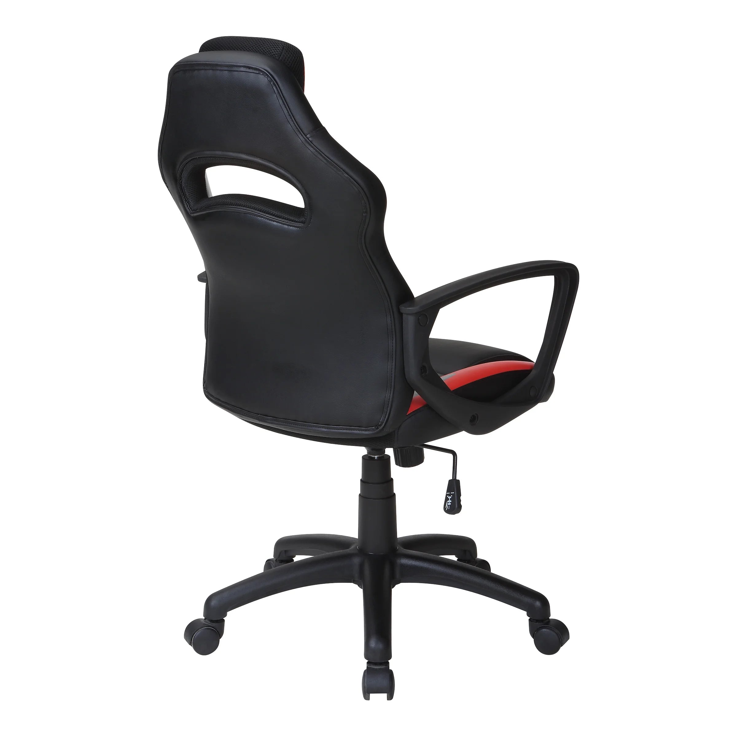 Black Faux Leather Gaming Chair with Red Accents S9805