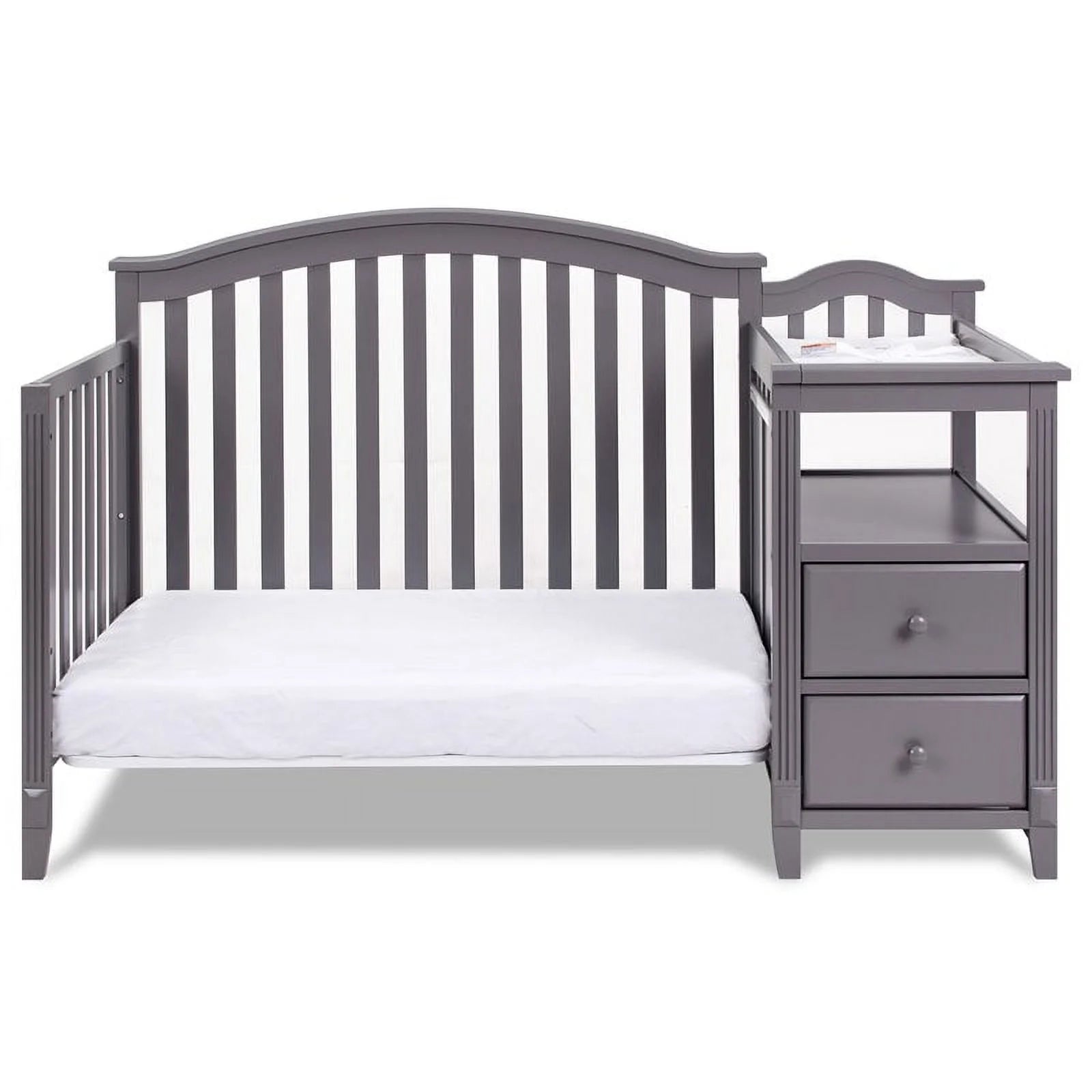 4-in-1 Convertible Crib and Changer Gray V881937
