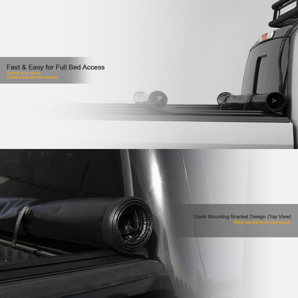 Black Lock And Roll Up Tonneau Cover O1062