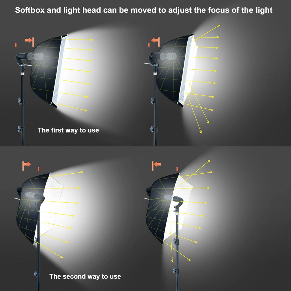 Photo Video Studio Light Kit with 3 Color Backdrops F528303