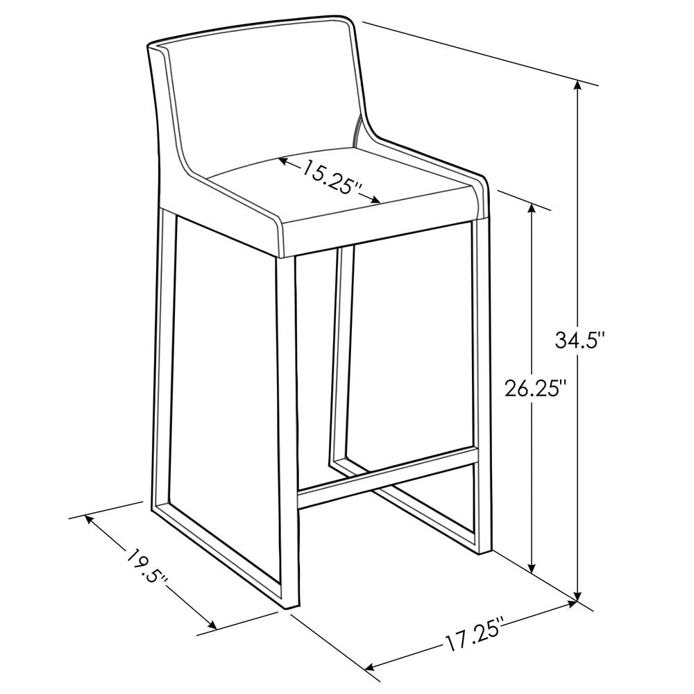Black and Dark Gray Leatherette Counter Stool K90788
