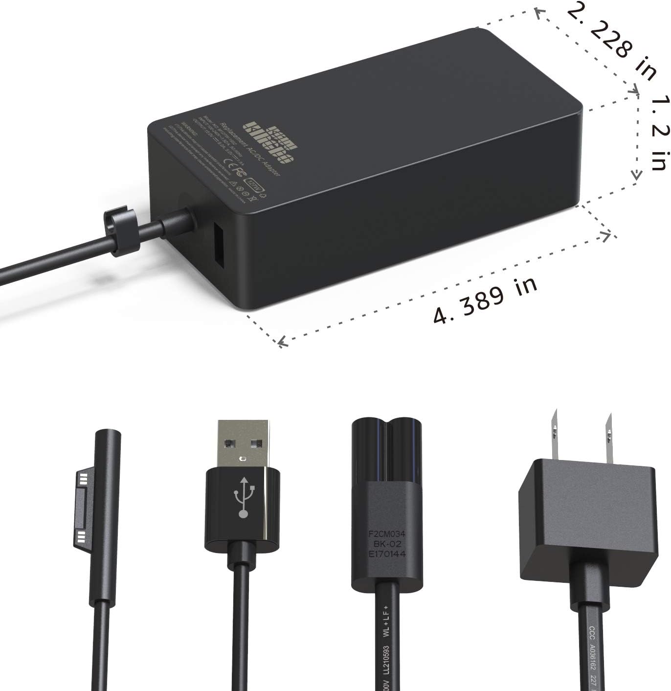 127W 15V 8A Power Adapter with Carrying Case N33447