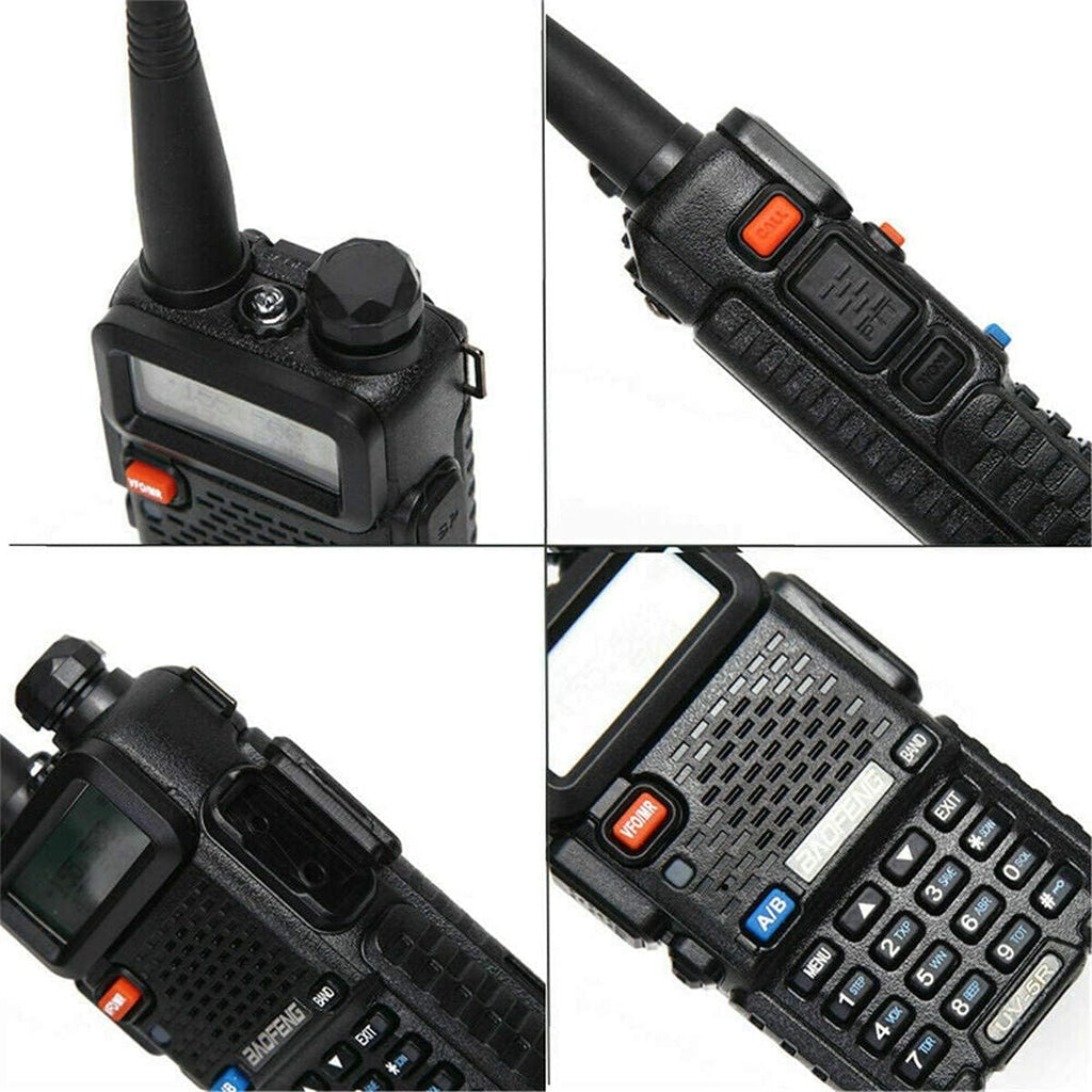 2 Pack Black Baofeng UV-5R Two Way Radio Handheld Walkie Talkie with 771 Antenna A5902