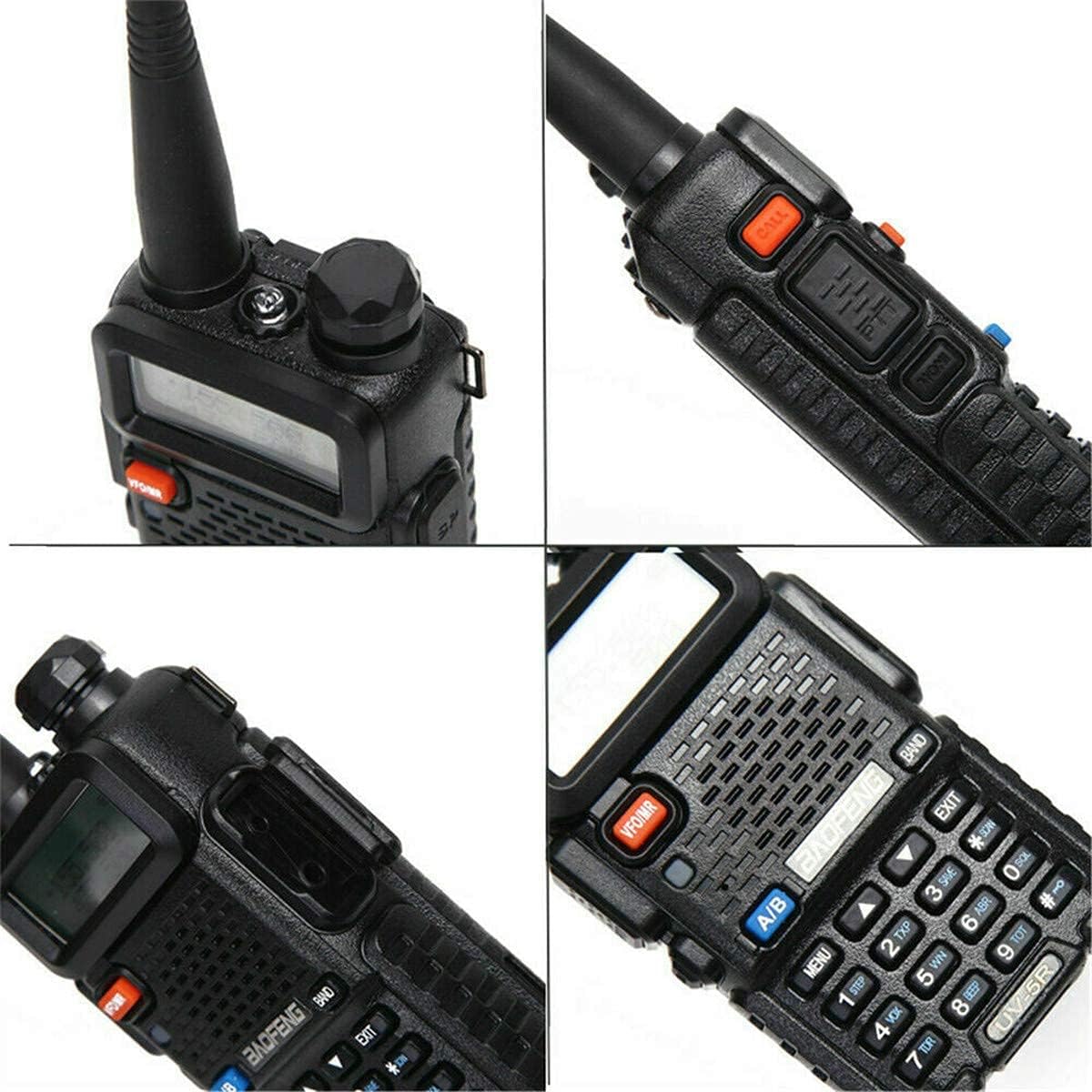 2 Pack Black Baofeng UV-5R Two Way Radio Handheld Walkie Talkie with 771 Antenna A5902