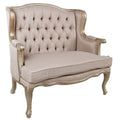 Beige and Gold Fabric Upholstered Rubber Wood Settee with Cabriole Legs K7972