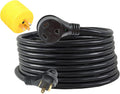 25FT 30 AMP RV Power Cord with Handles 10 Gauge Heavy Duty Weatherproof Electrical Cable V96453