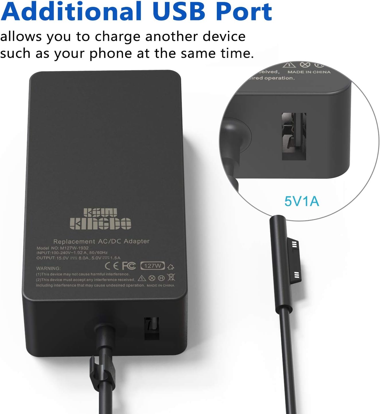 127W 15V 8A Power Adapter with Carrying Case N33447