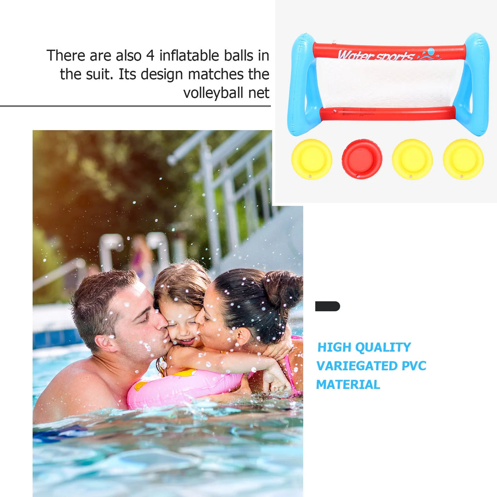 Inflatable Pool Float Set with Volleyball Net and Volleyballs L645737