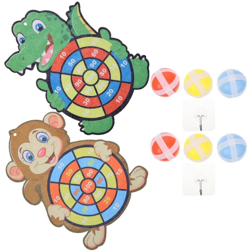 10 Sets Plastic Sticky Ball Dart Board C1453