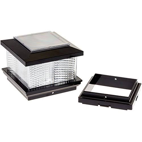 Black 5 inch x 5 inch Solar LED Post Cap Light (2 Pack) O3114