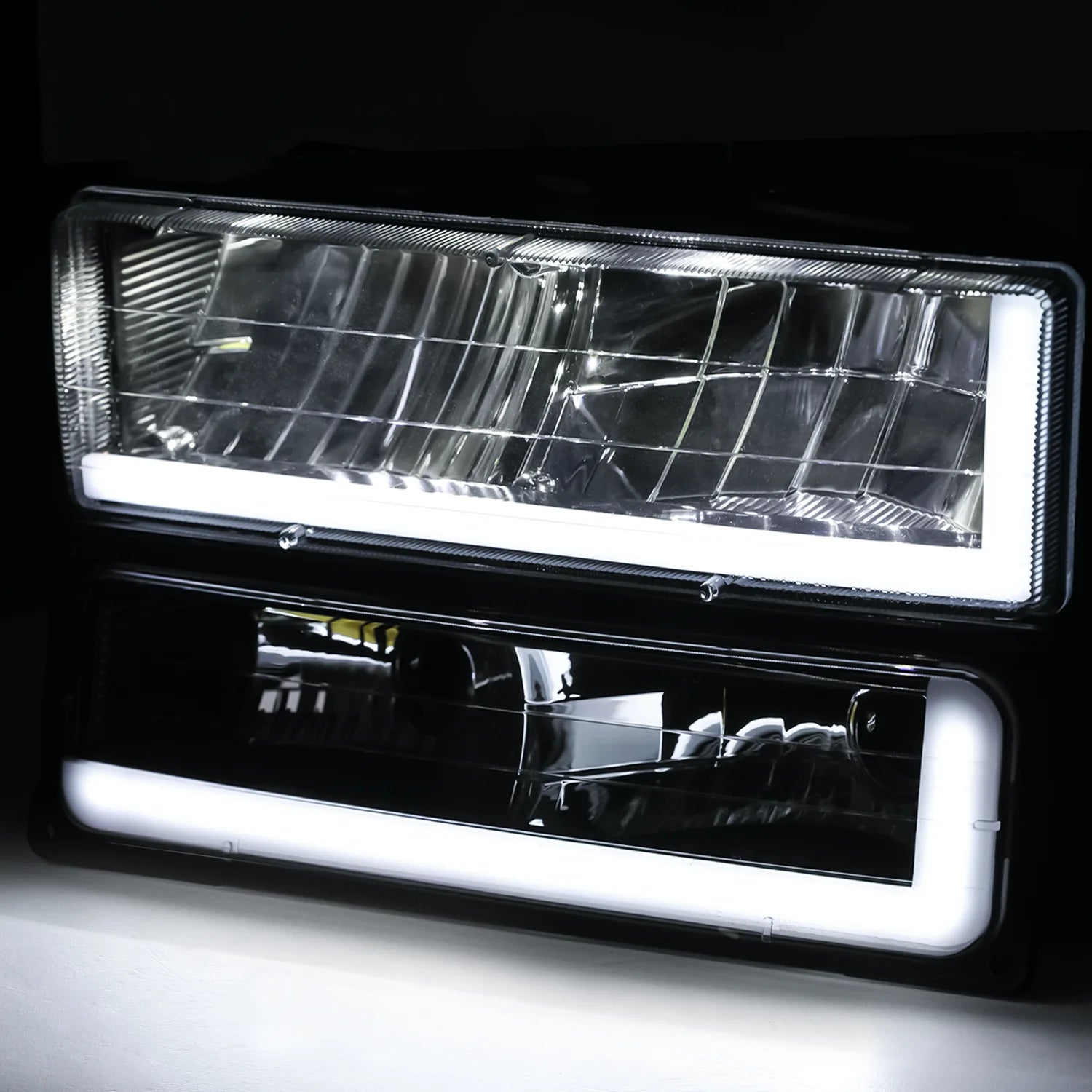 Switchback LED Tube DRL Headlights Assembly H97412