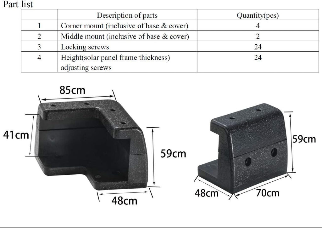 Solar Panel Mounting Brackets Corner Mount Kits for Framed Solar Panels, Pack of 2 N766