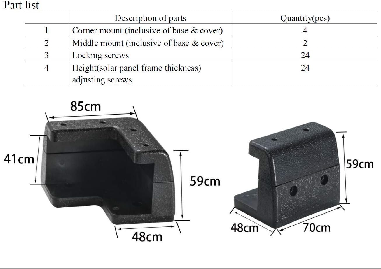 Solar Panel Mounting Brackets Corner Mount Kits for Framed Solar Panels, Pack of 2 N766