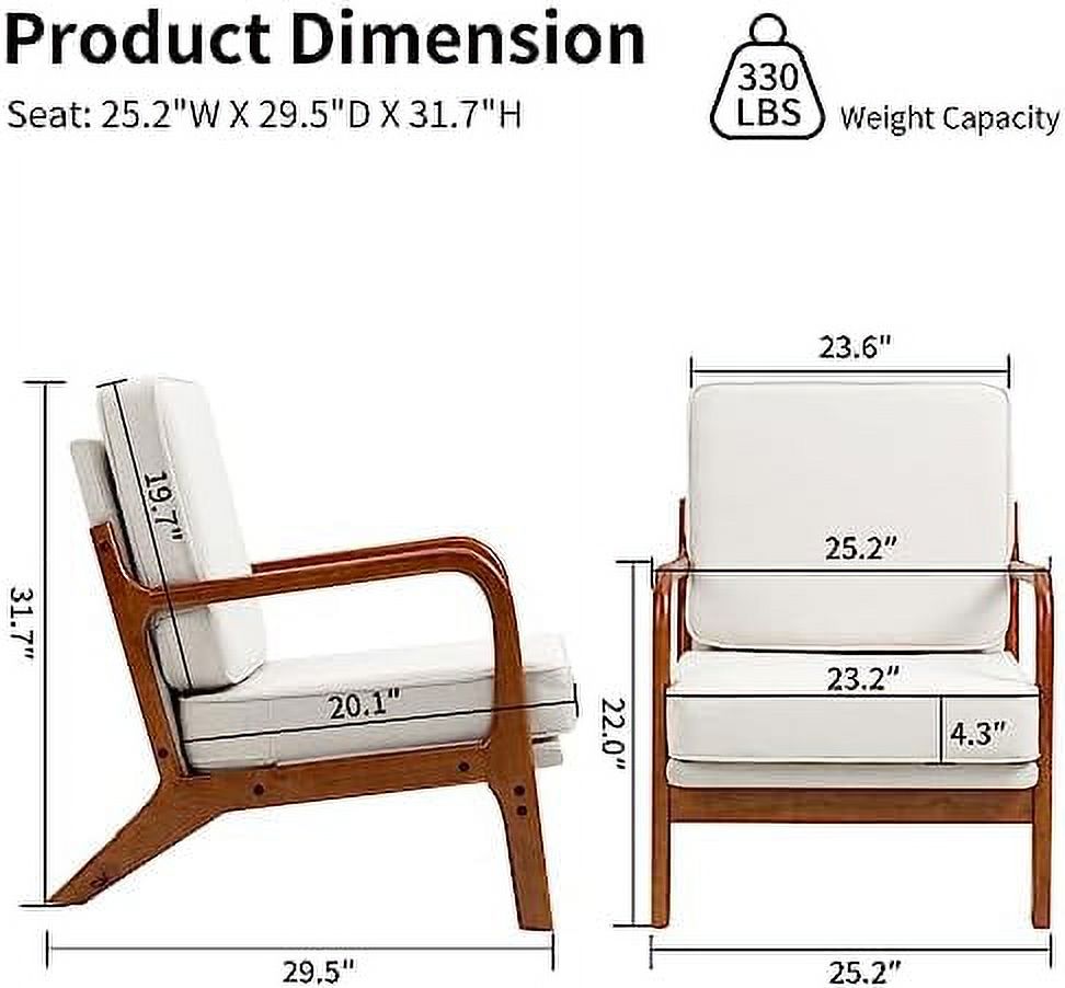 Black Linen Fabric Accent Armchair Set of 2 with Wooden Frame N895