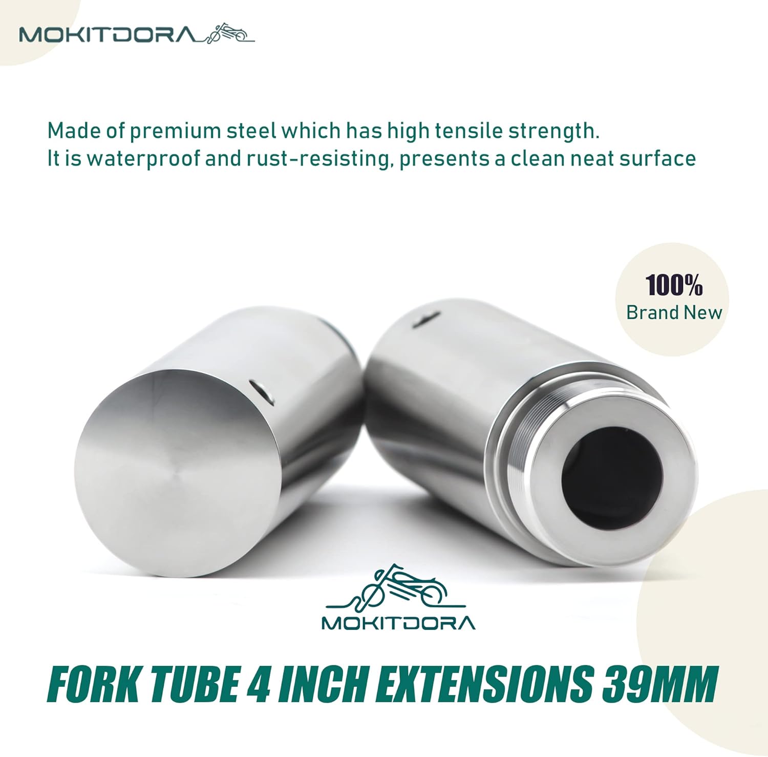 Fork Tube 4 inch Extensions 39mm Silver Pack of 2 Y5207