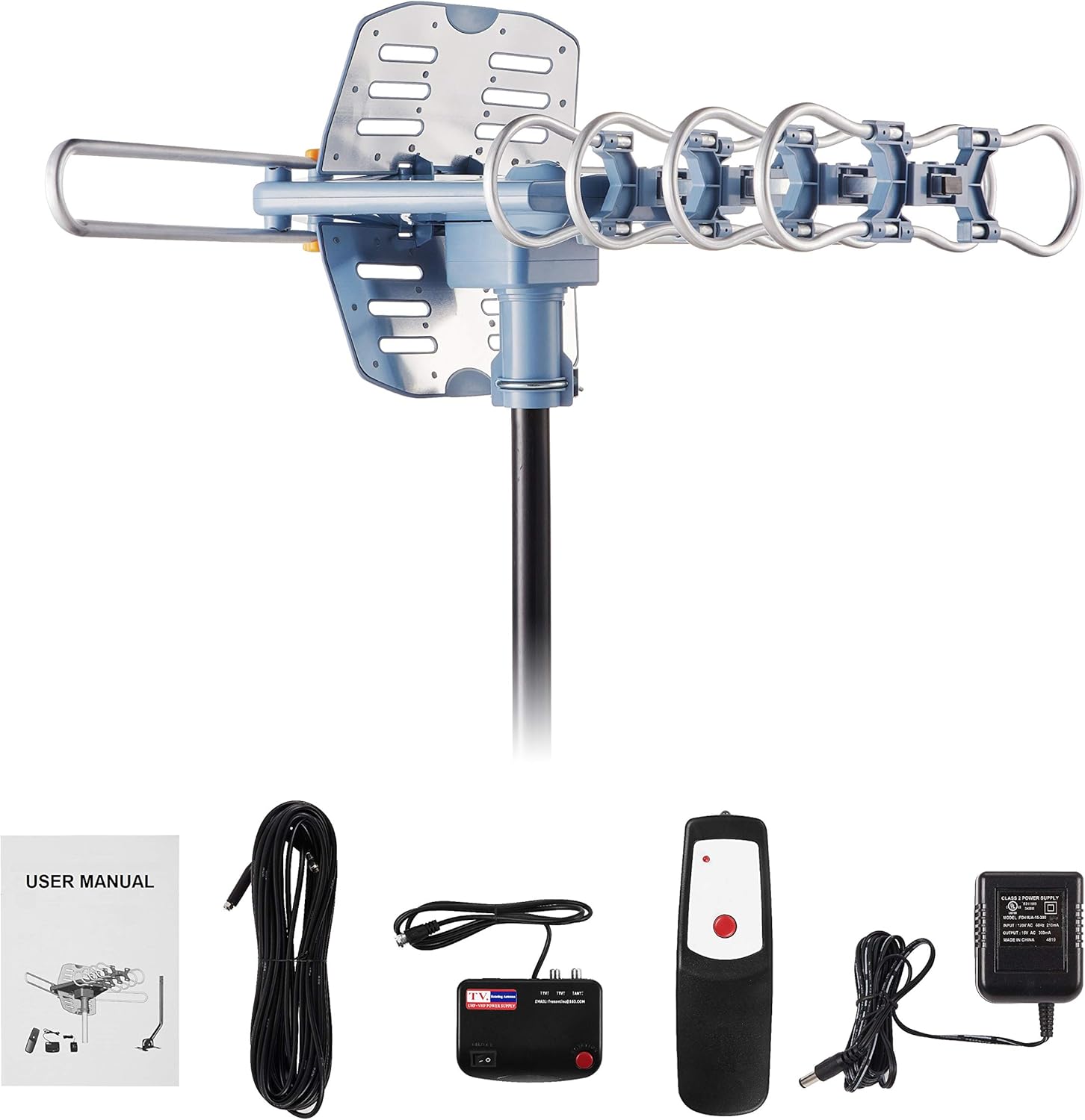Digital Amplified Outdoor HDTV Antenna with 60FT Coax Cable O7158