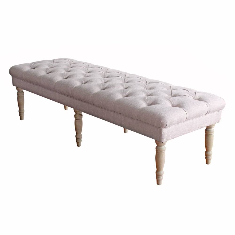Natural Beige Tufted Bench U5124