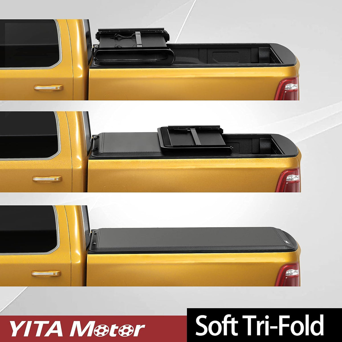 Soft Tri-fold Truck Bed Tonneau Cover for 2019-2022 Chevy Silverado/GMC Sierra 1500, 6.6 ft Bed P855