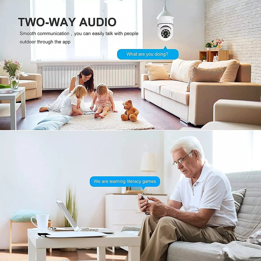2 Pack 1080p 360 Light Bulb Security Camera E24458