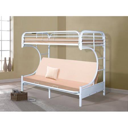 White Twin Futon Bunk Bed E60486