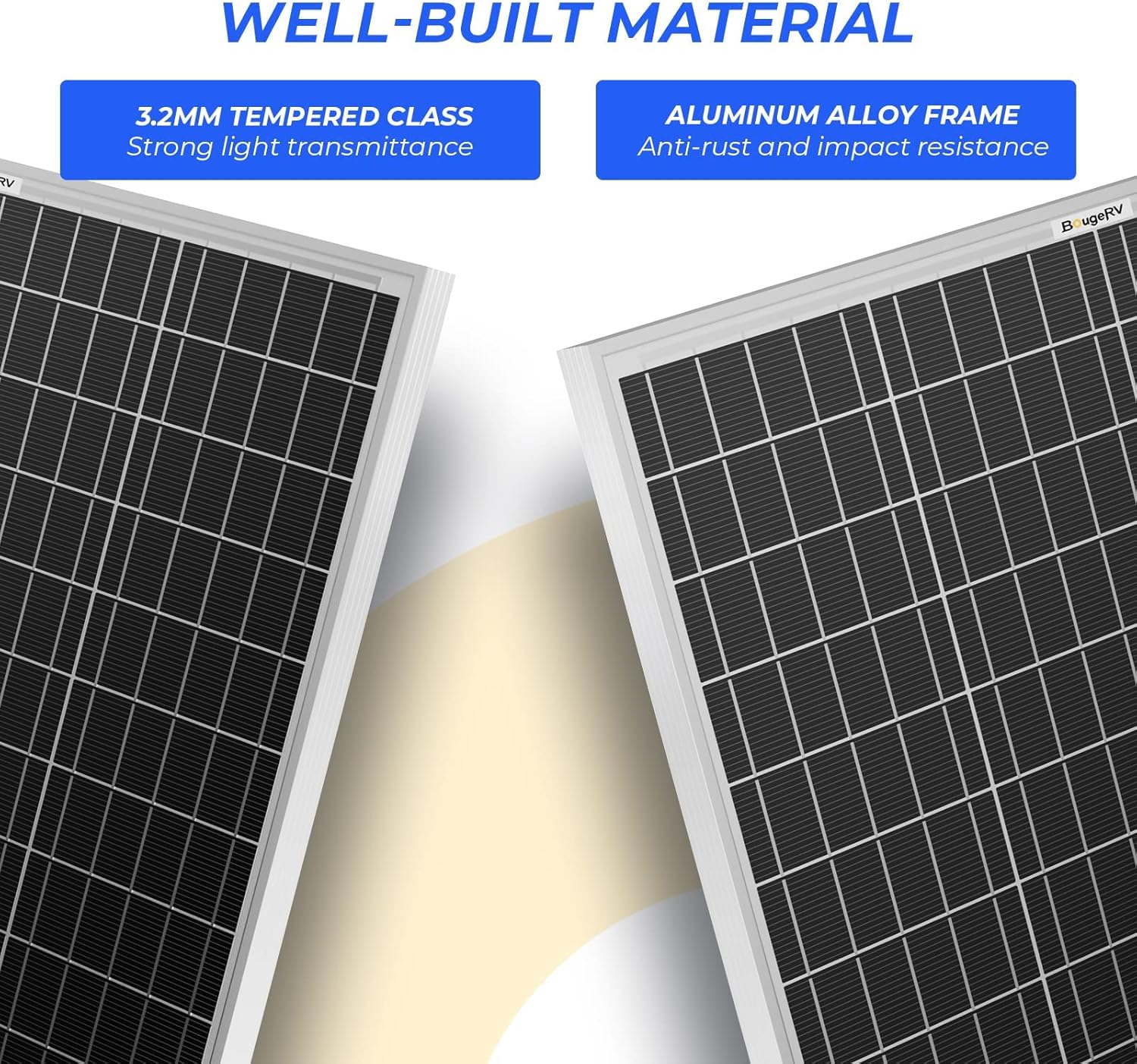 120 Watts Monocrystalline Solar Panel with Mounting Z Brackets U2401