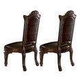 Brown Faux Leather Dining Side Chair Set of 2 J2733