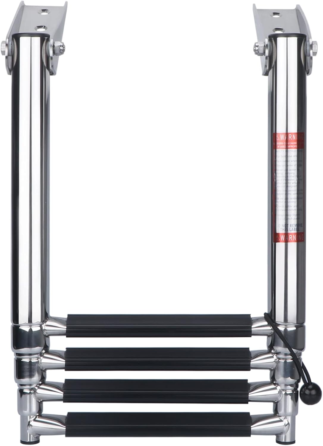 Telescopic 4 Step Stainless Steel Boat Ladder, 900 Pound Capacity, Pack of 2 W1905