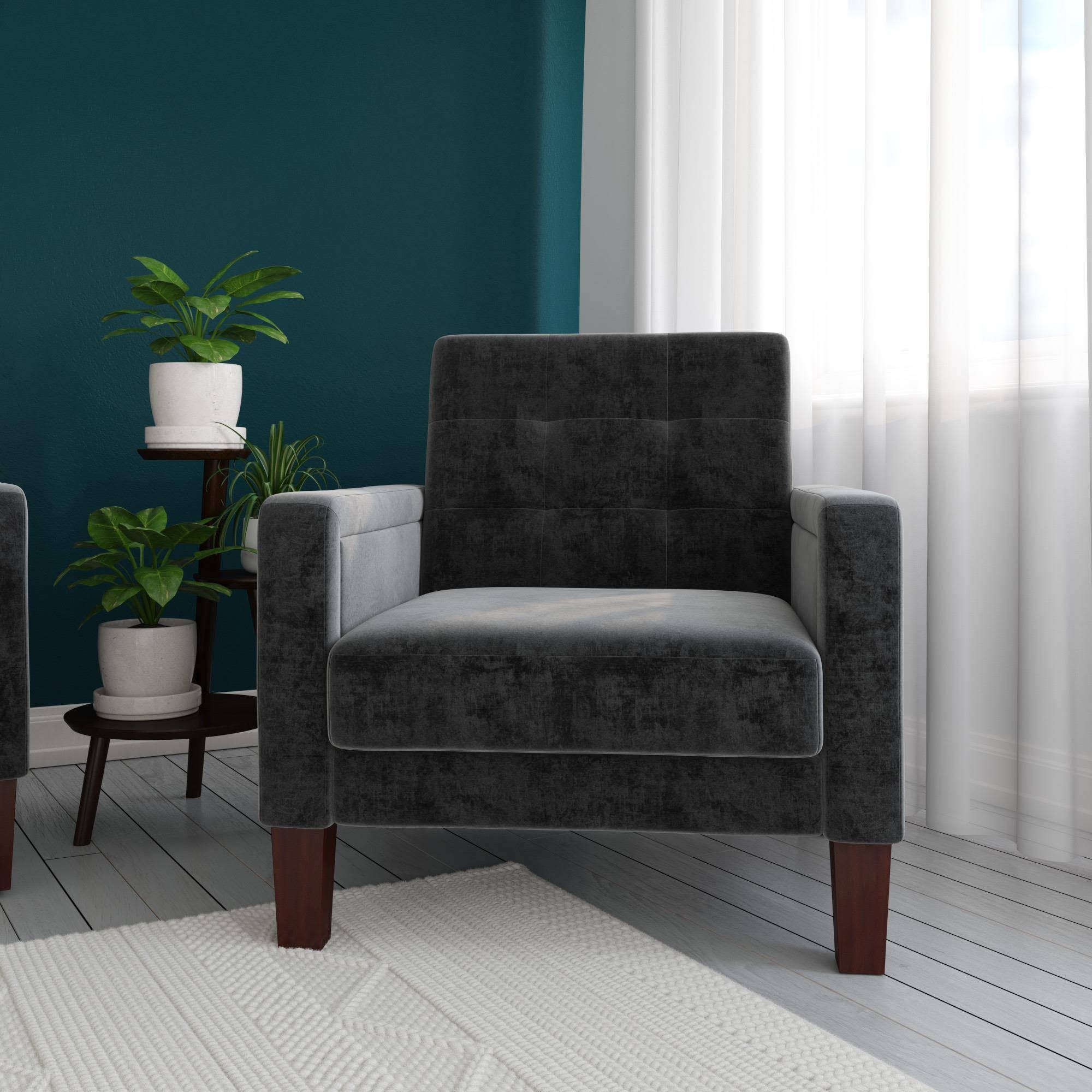 Gray Velvet Accent Chair T5587