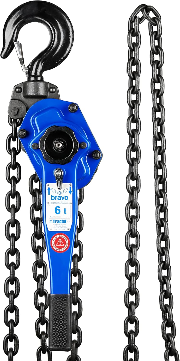 Lever Chain Hoist, 3/4 Ton Capacity, 10 ft Lift L6801