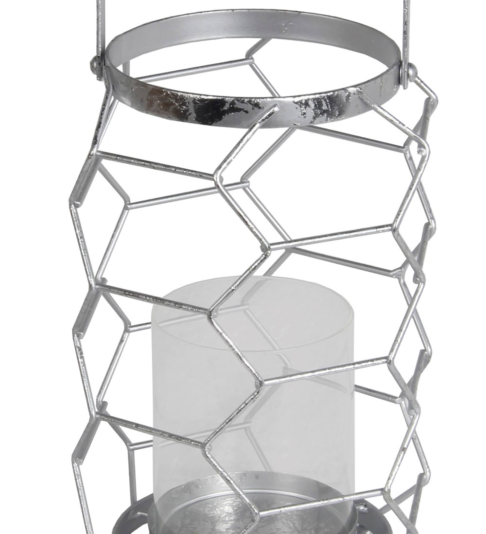 Silver Leaf Metal Candle Holder W920031