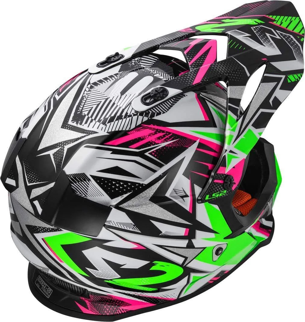 White/Green/Pink XXL Cross Helmet O264219