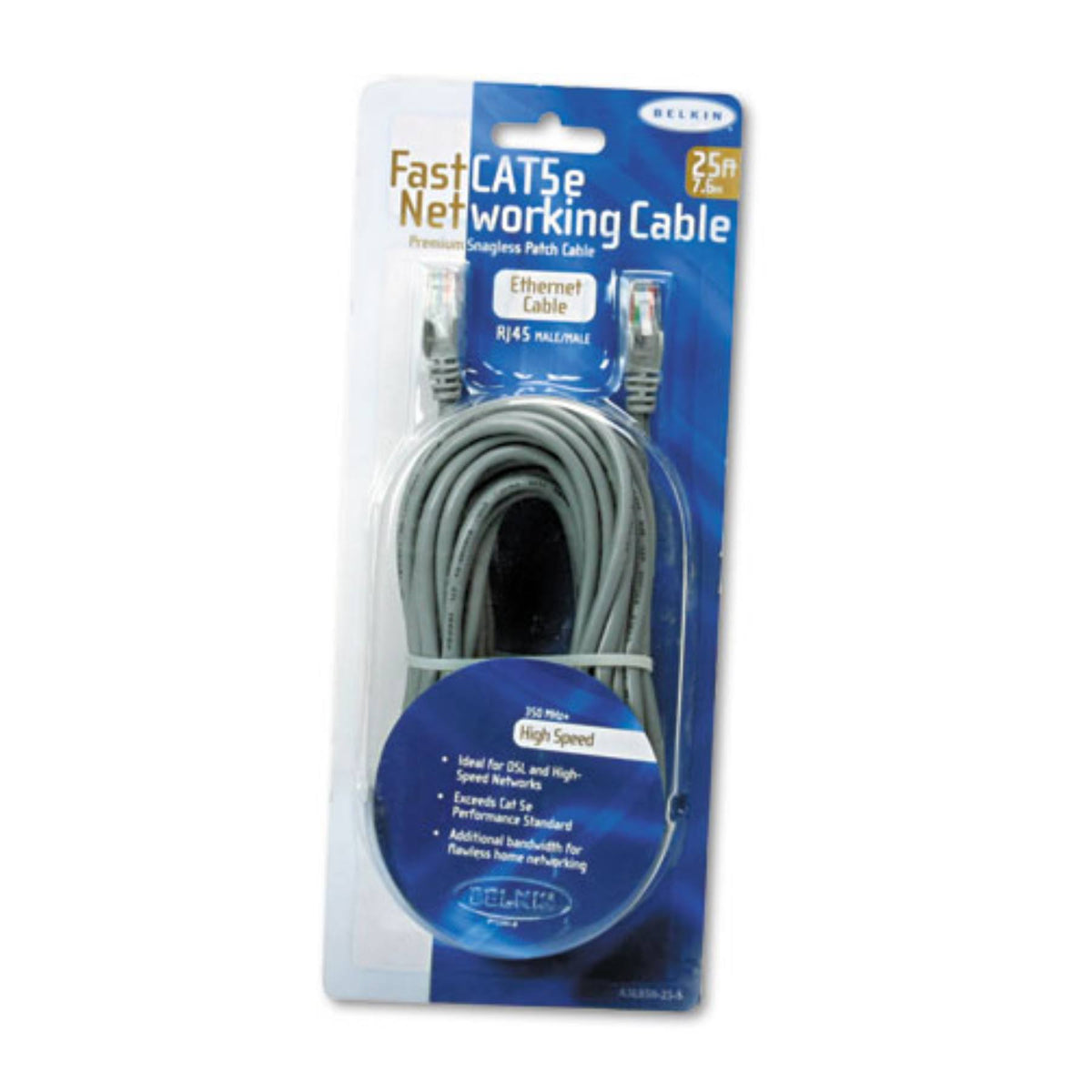 Snagless Patch Cable RJ45 Connectors 25 ft. Gray W695264