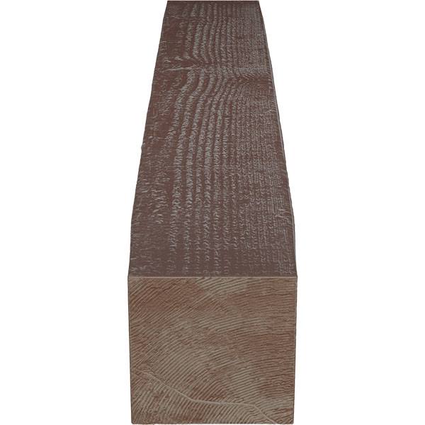 Rough Sawn Faux Wood Fireplace Mantel, Aged Pecan S369