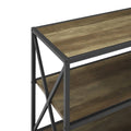 Rustic Oak / Black Metal X-Frame Bookshelf E84741